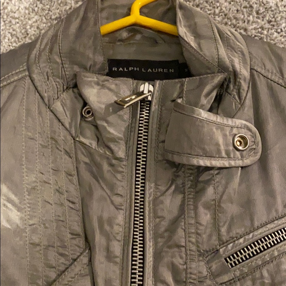 RALPH LAUREN BLACK LABEL/ SILVER BOMBER JACKET - Picture 4 of 8
